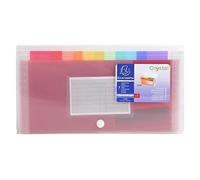 Exacompta 55498e Trieur De Poche 6 Compartiments 11 X 18 Cm Blanc Transparent