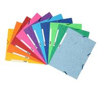 Exacompta 55510E 50x Chemise 3 rabats à élastiques carte lustrée 400g/m2 - A4 - Couleurs assorties