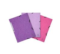 Exacompta 55574E 17x Lot de 3 chemises A4 à élastique et 3 rabats, Colorspan 400 g/m² - Candy