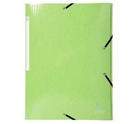Exacompta Chemise 3 rabats à élastiques Iderama A4 Capacité maxi Carte pelliculée 425 g/m² Vert anis