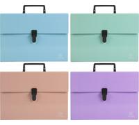 Exacompta 56760E Porte-documents extensible Aquarel avec poignée 18 compartiments Différentes couleurs