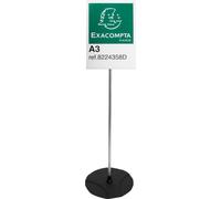 Exacompta 5x Présentoir sur pied aluminium vertical A3 Noir/alu/cristal 8224358D
