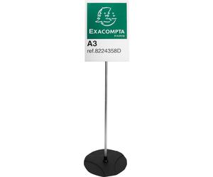 Exacompta 5x Présentoir sur pied aluminium vertical A3 Noir/alu/cristal 8224358D