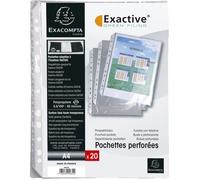 Exacompta 5x Sachet de 20 pochettes perforées pour classeur PP lisse 5834E
