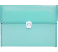 Exacompta - Réf. 55989E - Carton de 5 trieurs valisette Chromaline - dos extensible - couverture et intérieur PP - fermeture par bouton poussoir - 13 compartiments - dim 33x25 cm - pour A4 - assorties
