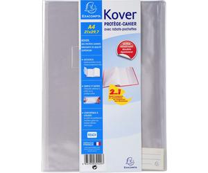 Exacompta 60x Protège-cahier translucide Kover® 21x29,7cm Incolore 32420E