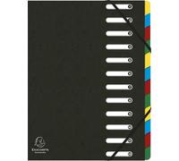 Exacompta 6x Trieur à fenêtres véritable 12 compartiments Noir 55121E