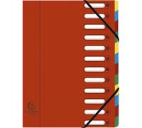 Exacompta 6x Trieur à fenêtres véritable 12 compartiments Rouge 55125E