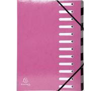 Exacompta 6x Trieur Harmonika Iderama 12 compartiments Rose 53928E