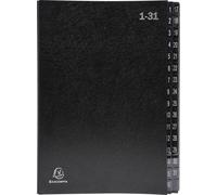Exacompta 6x Trieur rigide 32 compartiments numériques 24x34cm Noir 57032E