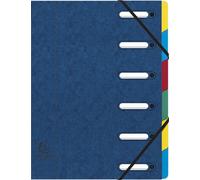 Exacompta 8x Trieur à fenêtres véritable 6 compartiments Bleu 55062E