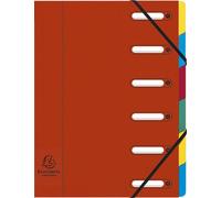 Exacompta 8x Trieur à fenêtres véritable 6 compartiments Rouge 55065E