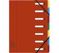 Exacompta 8x Trieur à fenêtres Véritable 7 compartiments Rouge 55075E