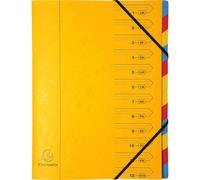 Exacompta 8x Trieur agrafé avec élastiques 12 compartiments Jaune 54129E