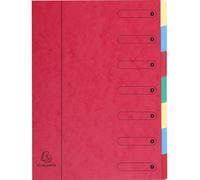 Exacompta 8x Trieur extensible élastique fenêtres imprimées 7 A4 Rouge 5107E