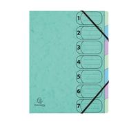 Exacompta 8x Trieur Harmonika avec élastiques 7 compartiments A4 assort. 56560E