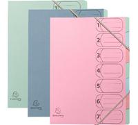 Exacompta 8x Trieur recy vec élastiques 7 compartiments assort. 56239E