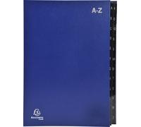 Exacompta 8x Trieur rigide 24 compartiments alphabétiques- 24x34cm Bleu 57222E