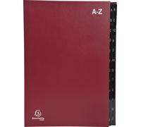 Exacompta 8x Trieur rigide 24 compartiments alphabétiques- 24x34cm Rouge 57225E