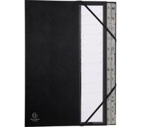 Exacompta 8x Trieur rigide alphabétique 24 compartiments A à Z Noir 56090E