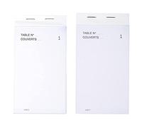 Exacompta 96202E Paquet de 10 Blocs Maitre d'Hôtel format vertical comprenant 50 feuilles tripli 15 x 8 cm & 96201E Paquet de 10 format vertical comprenant 50 feuilles dupli 15 x 8 cm