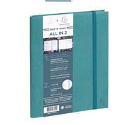 Exacompta 2110523E - Agenda de bureau All in 2 EasySlim 21 Mini Labo 15 x 21 cm Mensuel Janvier 2026 à janvier 2027-13 mois - Vert