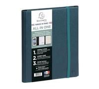 Exacompta Agenda All in one Horizons 20S Sésame 15x21cm Janv-Déc 2027 Bleu | Carnet de note inclus, Rechargeable, Poche téléphone, Fermeture élastique, Papier Clairefontaine, Fabriqué en France