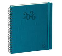 EXACOMPTA Agenda de bureau Eurotime 18S spiralé Swan 15 x 17 cm Semainier Janvier à décembre 2026 - Couleurs assorties