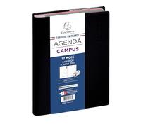 Exacompta - Agenda Forum Campus 184001E - 12 x 17 cm - Journalier Août 2026 à juillet 2027 - Noir