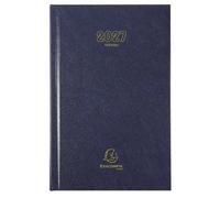 Exacompta - Agenda journalier Carré Travers 13,5x21cm - Janv à déc 2027 | 1 Jour/page, RV par heure, Couverture rigide, Couleur aléatoire, Papier blanc Clairefontaine, Fabriqué en France