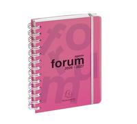 Agenda scolaire - EXACOMPTA - Forum Linicolor - Journalier 12x17 - Couverture rigide - Framboise