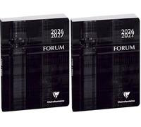 Exacompta Agenda journalier Métric 12x17cm - Août 2026 à juil 2027 Noir (Lot de 2)