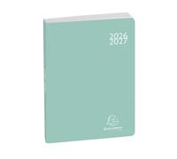 Exacompta Agenda journalier Soft Harmony 12x17cm Août 2026 à juil 2027 Vert | 1 Jour/page la semaine et 2 Jours/page le W nd, Note, Coins détachables, Papier Clairefontaine, Fabriqué en France