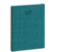 Exacompta Agenda semainier à spirales Eurotime Swan 29W - 21 x 29,7 cm - Bleu canard - 2027