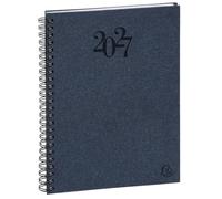 Exacompta - Agenda Semainier Pratic Napura 14x18cm - Janv à déc 2027 | La Semaine sur 2 pages, RDV par heure, Papier blanc Clairefontaine, Spirale, Répertoire, Couleur aléatoire