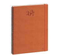 Exacompta Agenda semainier Swan à spirales Horizon 20S - 15 x 21 cm - Orange - 2027