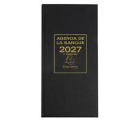 Exacompta – Agenda de bureau banquier long 2 volumes 16 x 34 cm 2027 Noir
