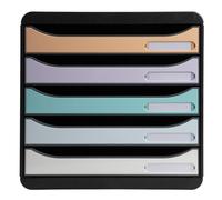Module de classement Exacompta Big Box Plus Arlequin pastel 5 tiroirs multicolores - noir/ assortis pastel