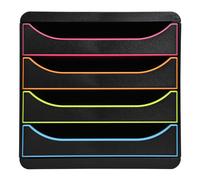 Module de classement Exacompta Big Box 4 tiroirs coffre noir - noir/assortis