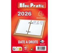 Exacompta Bloc de bureau Bloc-Pratic, 2027, date à gauche | Année en Cours 2026, Qualité Premium, Prise de Note, Usage Domicile ou Travail