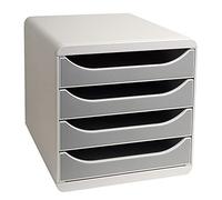 Exacompta Module de classement Big-Box 4 tiroirs A4+ 55 mm Gris clair/gris