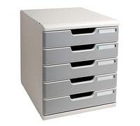 EXACOMPTA Bloc de classement Modulo 5 tiroirs A4+ 54mm Gris lumière/Gris granit