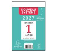 Exacompta - Bloc éphéméride neutre 9,2x13,3cm - 2027 - Vert | Calendrier à effeuiller, Boitier plastique, Fabriqué en France