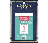 Exacompta - Bloc éphéméride neutre Skytos 9,2x13,3 cm sur palque - 2027 | A effeuiller chaque jour, Boitier plastique, Visuel aléatoire, Carte perforée pour fixation murale, Fabriqué en France