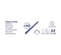 EXACOMPTA Boite 100 reliures spirales plastique 16mm - Noir