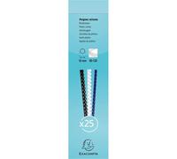 Baguette reliure anneaux plastique 16 mm Exacompta noir - Boîte de 25