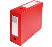 EXACOMPTA Boîte d'archives à pression, PP, 100 m, rouge Rouge G