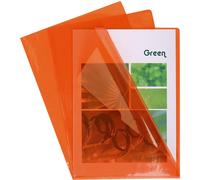 EXACOMPTA Boîte de 100 pochettes coin en PVC 13/100 ème. Coloris orange.