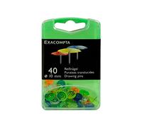 Exacompta - Boîte de 40 punaises Couleurs Assorties translucides