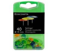 Exacompta - Boîte de 40 punaises couleurs assorties translucides G